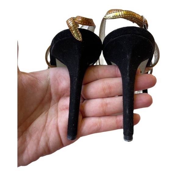 Dolce & Gabbana heels sz 39.5 Black gold - Picture 6 of 7